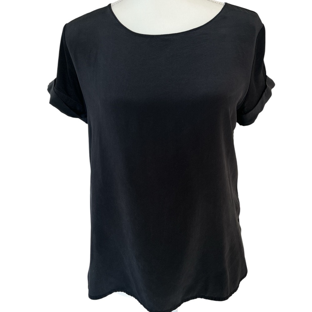 Vince Silk Short Sleeve Blouse